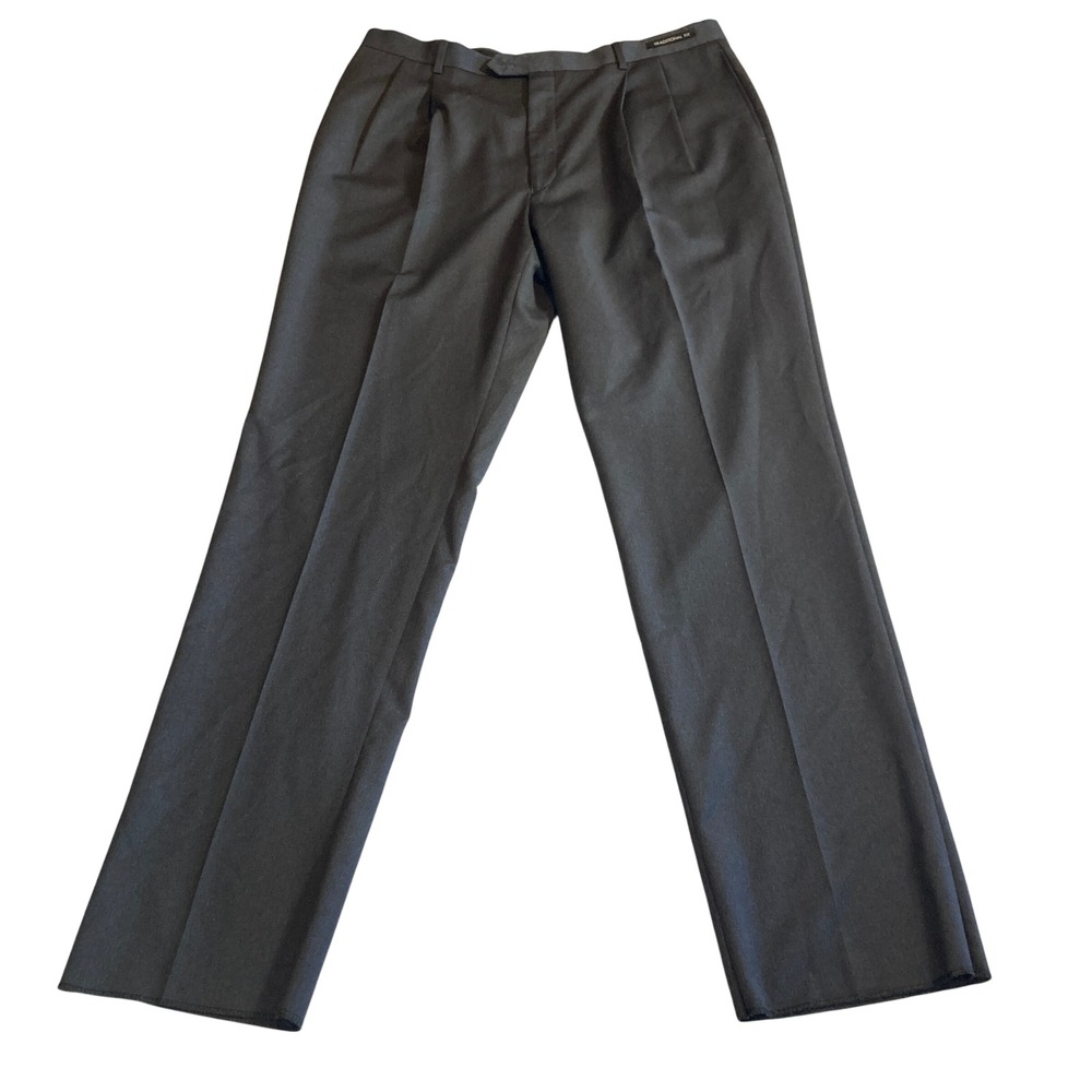NEW Jos. A. Bank 100% Wool Pants Mens 40R Charcoal Grey Pleated‎ Executive NWT